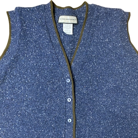 Great American Sweater Cardigan Vest Sleeveless Button-Up - Picture 2 of 6
